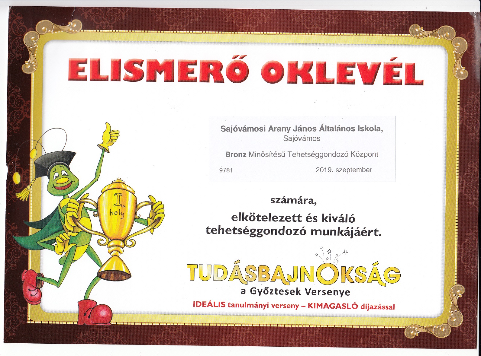 Bendegúz oklevél
