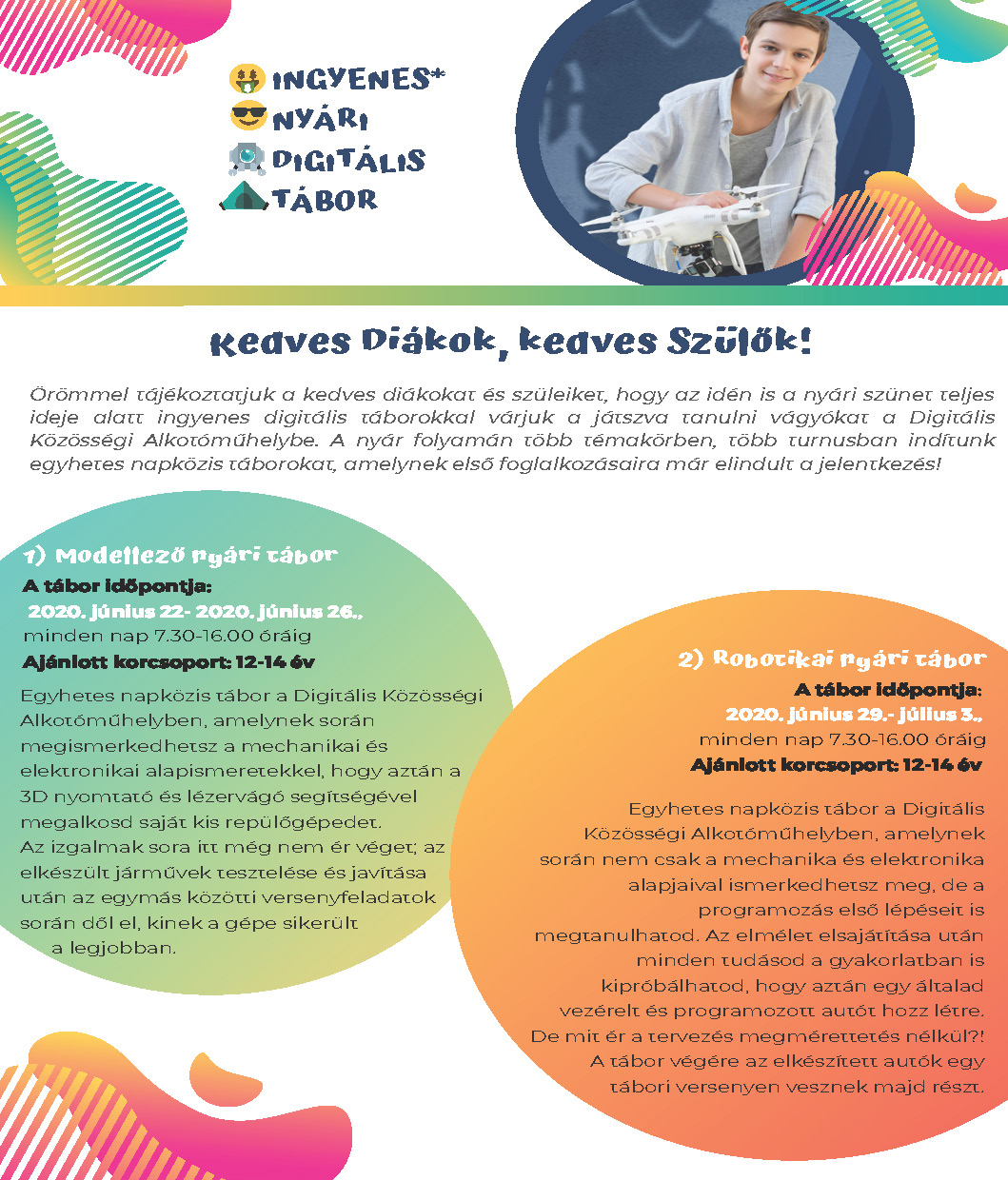 INGYENES NYÁRI DIGITÁLIS TÁBOR szórólap 1 Oldal 1